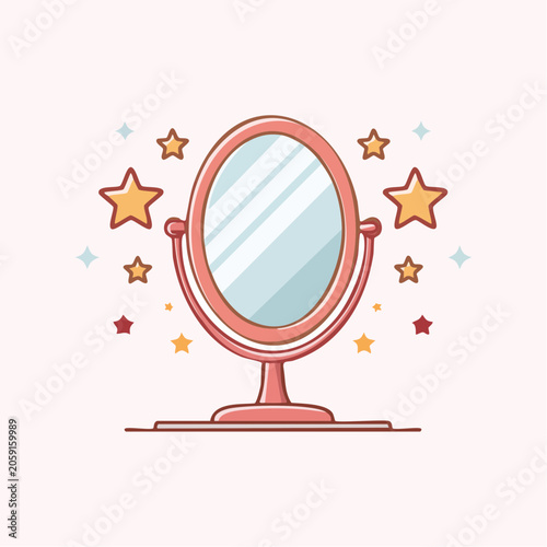 Oval Vanity Mirror with Stars