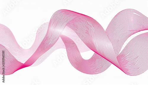 pink gradient wavy ribbon lines on a white background