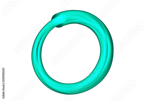 Turquoise Circular Brush Stroke Frame Isolated on Transparent Background, Handdrawn