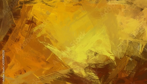 Abstract Yellow And Brown Color Distressed Grunge Texture Background