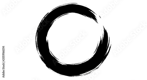 Foto A powerful black brushstroke forms a perfectly imperfect circle, symbolizing con