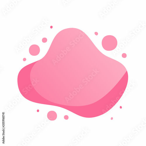 Abstract Pink Blob Shape with Bubbles