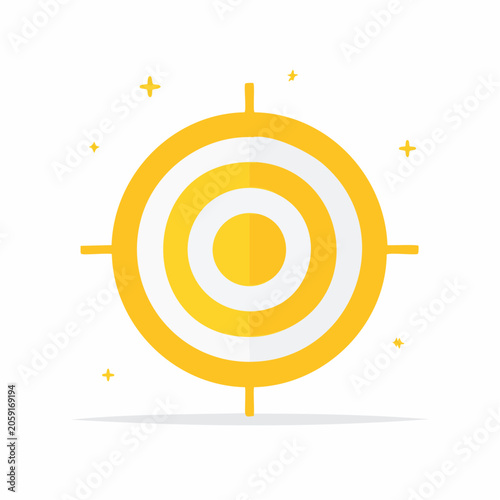 Yellow Target with Rings and Crosshairs