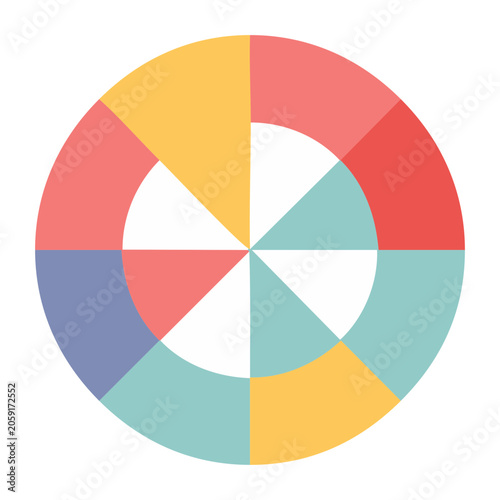 Flat design color wheel with eight segments
