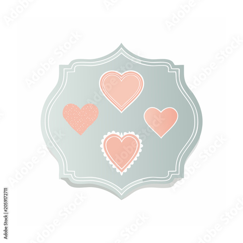 Ornate Frame with Decorative Hearts Illustration