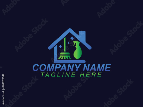Illustration Vector Cleaning Logo Design Template