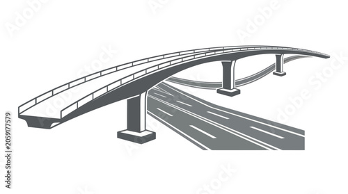 Foto Modern Overpass and Highway Intersection Vector Illustration