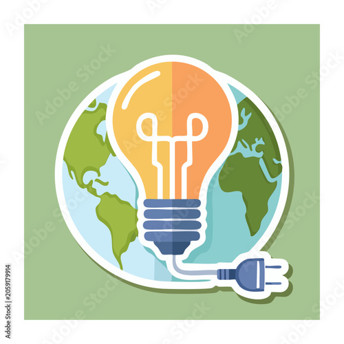 Light bulb with globe and circuit illustration