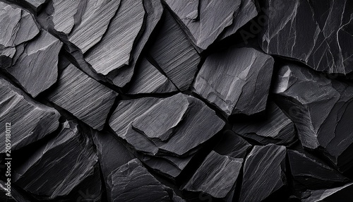 Dark Grey Black Slate Stone Texture Abstract Background