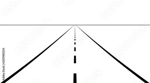 Εκτύπωση καμβά Abstract road perspective, vanishing point, endless journey, minimalist graphic