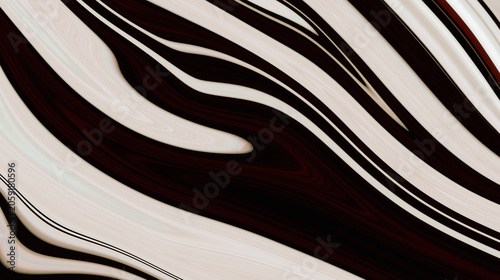 Dark chocolate and cream liquid marble flowing background