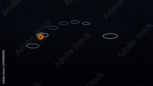 Abstract Basketball Energy Rings With Glowing Ball Motion