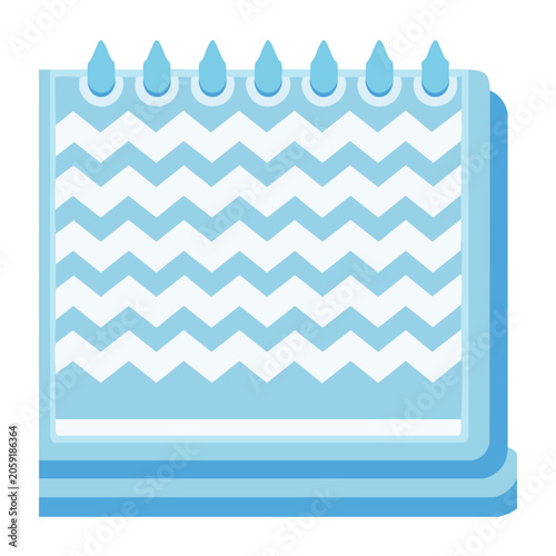 Water-themed notebook with wave pattern and drops
