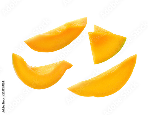 isolated mango slices