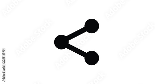 A simple black icon representing a share symbol on a white background.