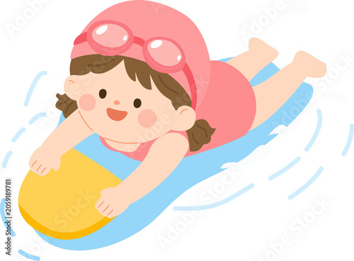 Girl Swimming Illustration 2