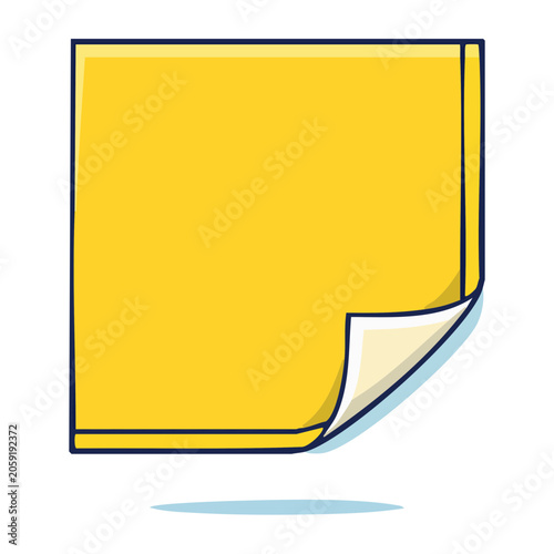 Yellow sticky note with folded corner illustration