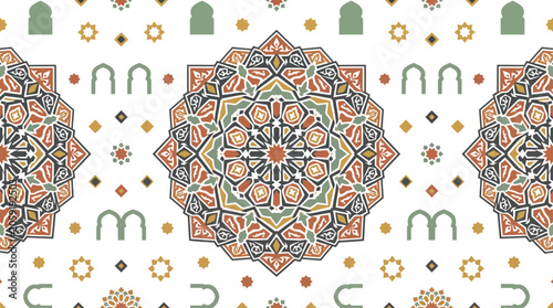 Φωτογραφία Intricate Mandala Motifs and Geometric Tile Patterns in Ornamental Design