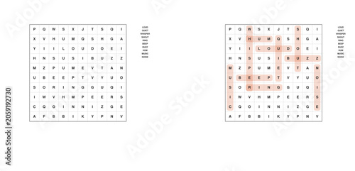 Sound Words Word Search Worksheet