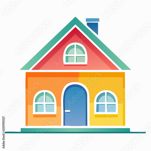 Colorful Cartoon House Illustration