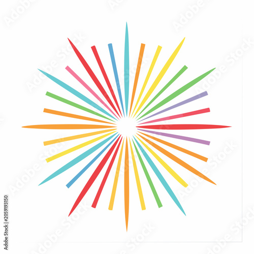 Colorful Starburst or Sunburst Graphic