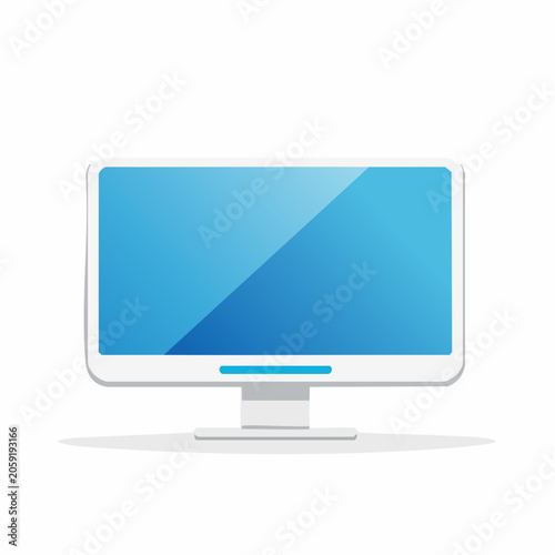 Flat Design Computer Monitor Icon