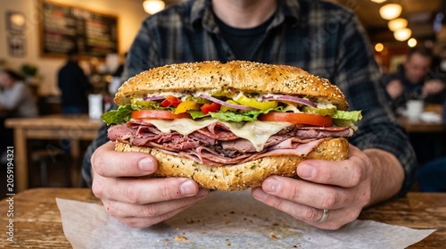 man eating sandwich