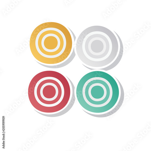 Colorful flat design target icons set