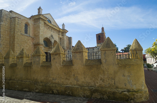 Colonial facades under Caribbean sunlight in Dominican Republic