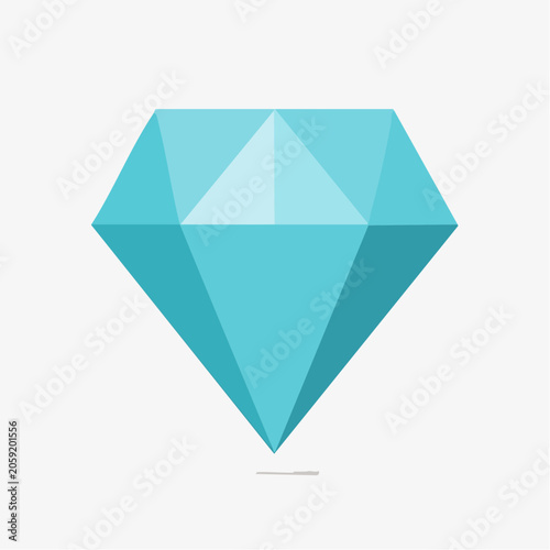 Flat design of a blue diamond