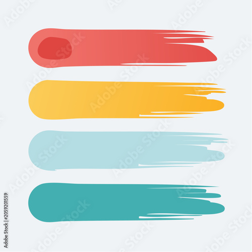 Four Colorful Brush Stroke Infographic Elements