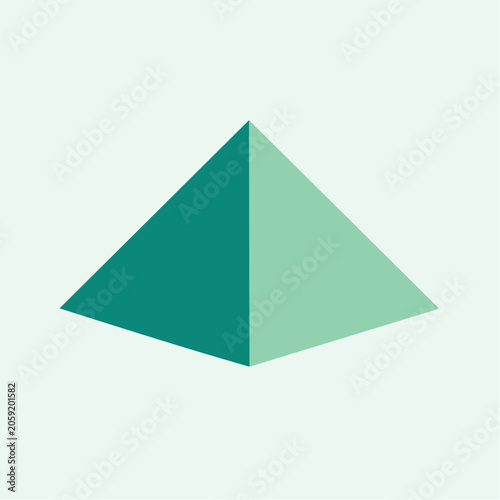 Geometric Pyramid with Two Toned Green Faces