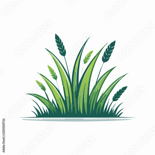 Stylized Green Grass Illustration