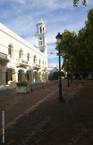 Historic church facade in Dominican Republic capital