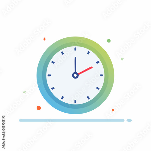 Clock Icon with Gradient Bezel