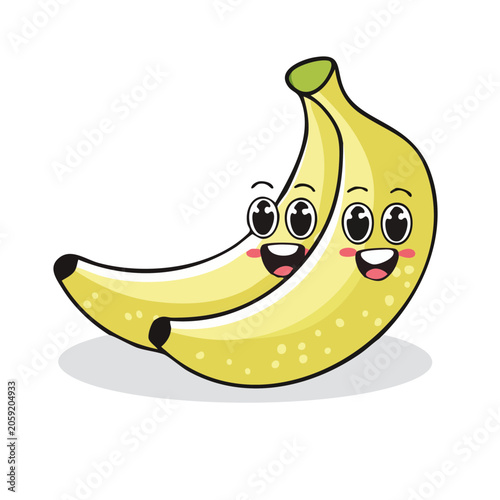 Cartoon Smiling Bananas Illustration
