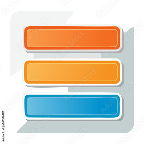 Stacked flat design buttons icon