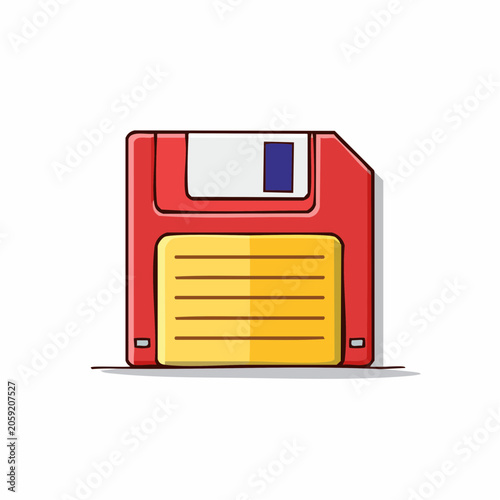 Red Floppy Disk Icon