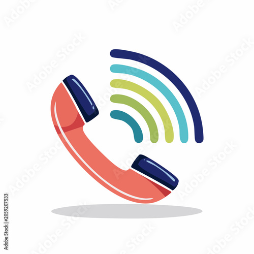 Retro Telephone Handset with Signal Waves