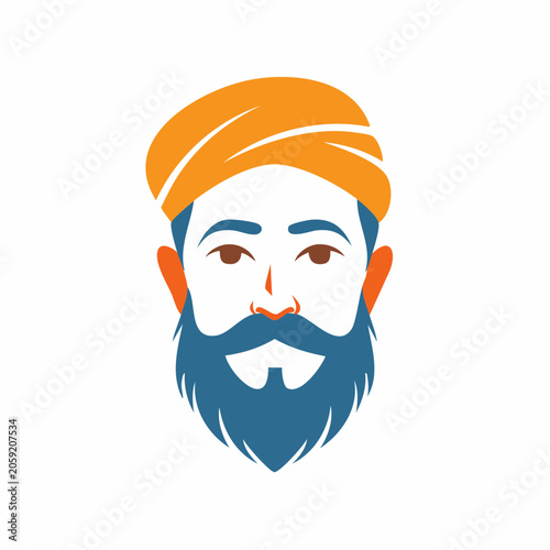 Sikh Man with Turban and Beard