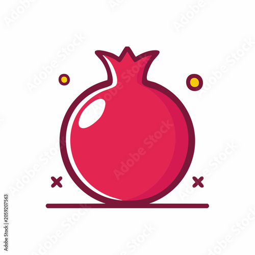 Stylized Pomegranate Icon
