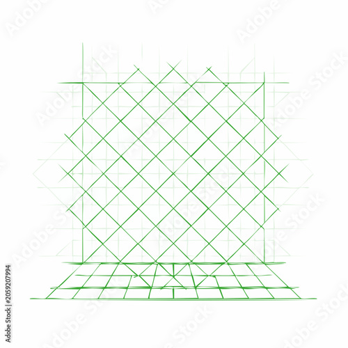 Green Grid Pattern Sketch
