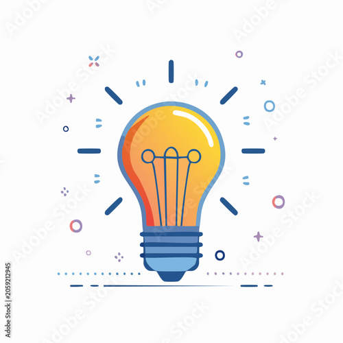 Illustration of a glowing light bulb symbolizing ideas and innovation
