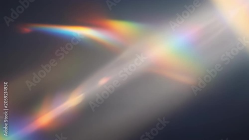 Abstract background with soft rainbow light and colorful lens flare effects