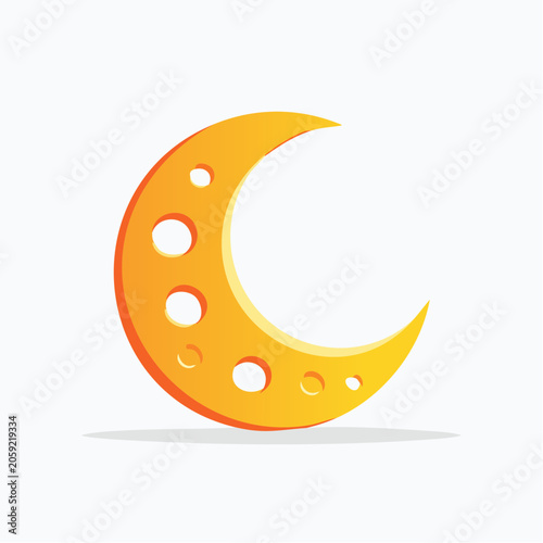 Stylized Crescent Moon with Holes