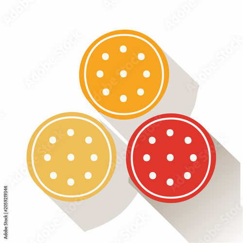 Three Round Cookies with White Dots