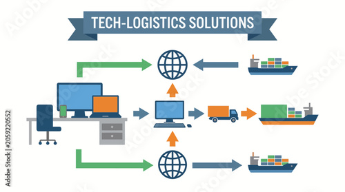 Schilderij op canvas Supply Chain Management Startup Solving Logistics with Technology