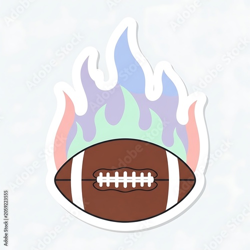 Football with Flames Illustration for Sports Enthusiasts.