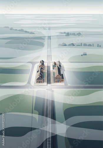 Futuristic Bridge Over Water with Modern Architecture.