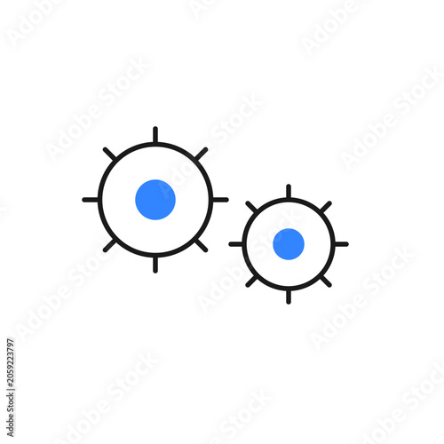 gears on blue